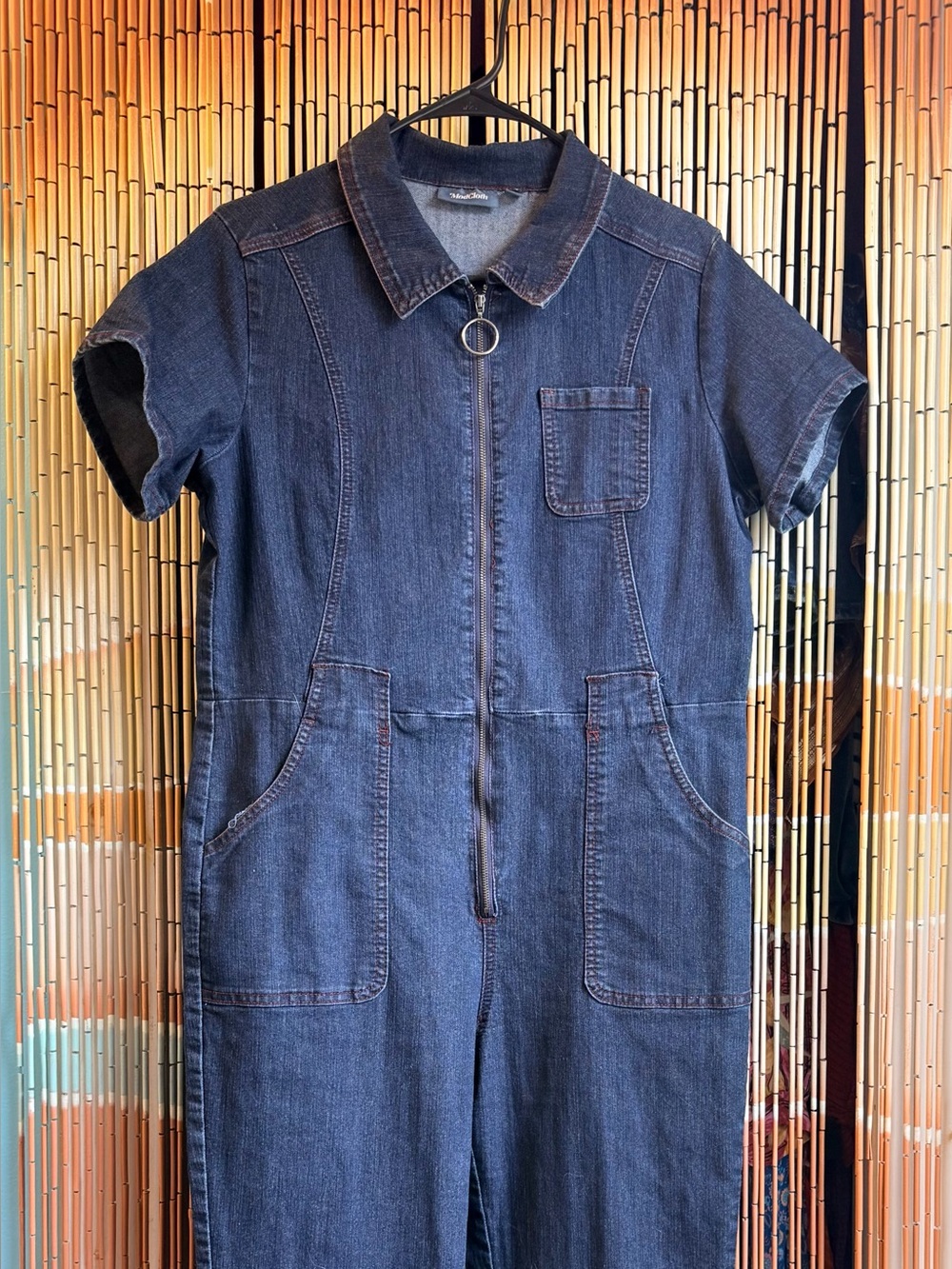 ModCloth Dark Blue Denim Jumpsuit